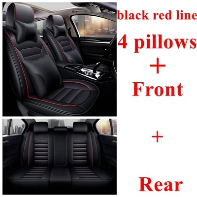 black red lineluxury Передний+ задний полный набор сиденья для CITROEN DS4 DS5 DS6 Triumph C2 C3 C4 C5 C6 C4L Picasso C4 aircross кактус C-CROSSER C-XR - Название цвета: black red lineluxury