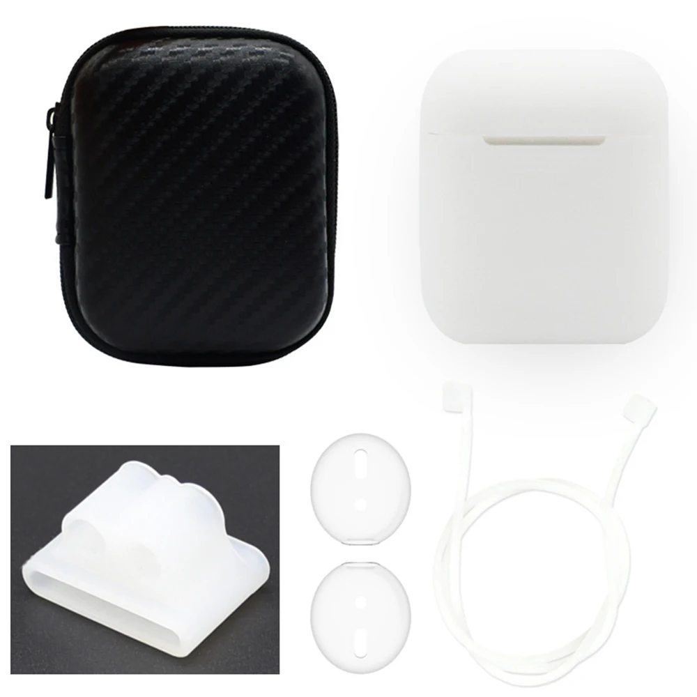 5 в 1 Наушники Аксессуары наборы для гарнитура для airpods чехол Беспроводная Bluetooth Ушная заглушка защитная коробка силиконовый головной убор чехол