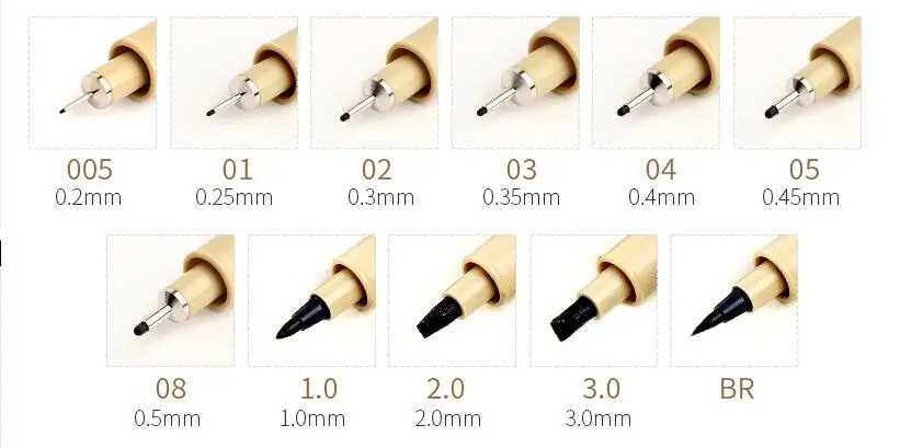 Sakura Pigma Micron тонкая грань ручка комплект для детей 3, 4, 9 разных Цвета профессиональный художественный маркер для манги Comic Pro Кисть для подводки ручка Набор для рисования