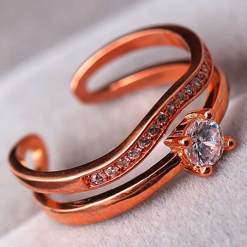 2018 Special Offer Limited Anel Masculino Rings Anillos 11.11 Fire Double Heart Zircon Glamour Lady Ring Adjustable Opening 925 | Украшения