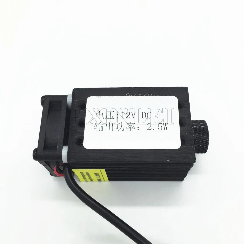 2500 мвт 2 5 Вт синий светильник детали лазерного модуля с держателем радиатор для