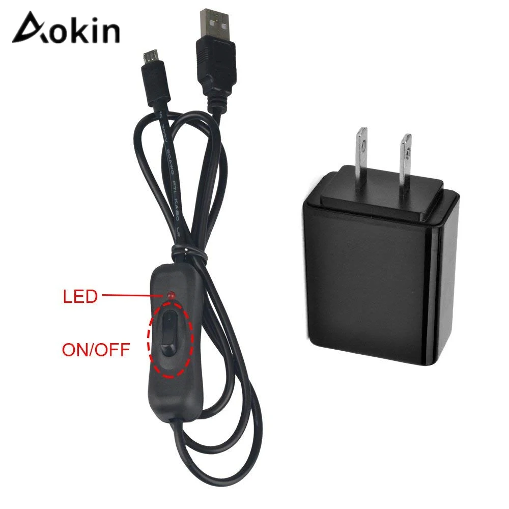 Aokin для Raspberry Pi блок питания EU/US мини зарядное устройство 3 Модель B/B + berrry адаптер 5