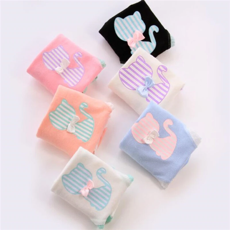 10 шт./лот детское хлопковое нижнее белье трусы для девочек однотонные Короткие с