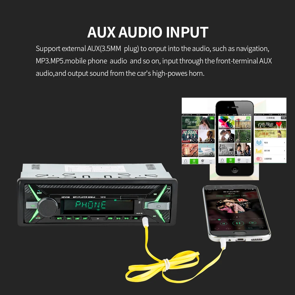 AMPrime автомобиль радио стерео аудио MP3 плеер 1 Дин В тире цифровой bluetooth-телефон AUX-IN