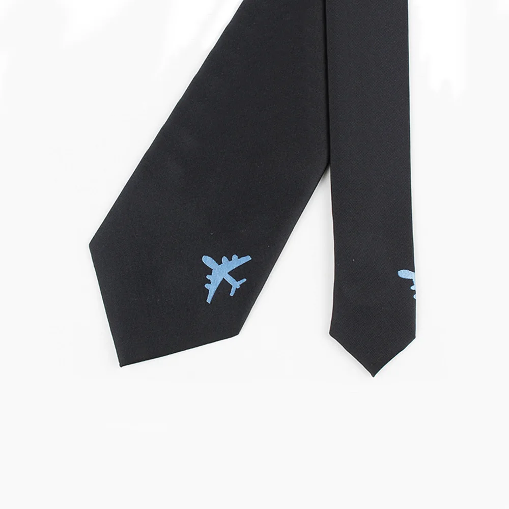 8cm Black Mens Neck Tie aircraft custom made Wide Neckties Gravata Fashion Casual Arrow Professional Corbatas Hombre Cravat | Аксессуары