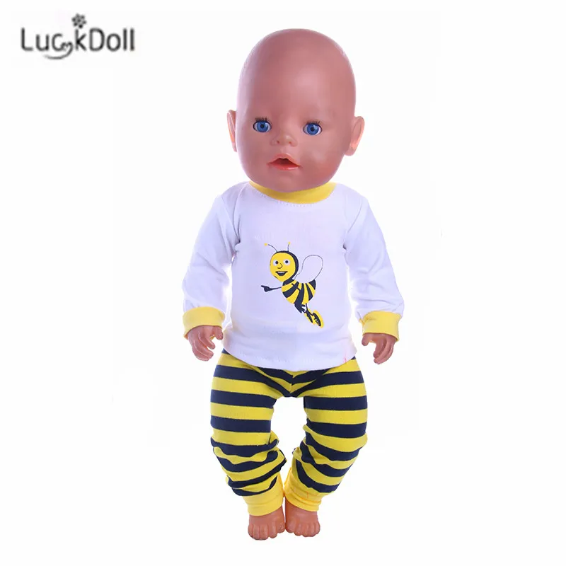 LUCKDOLL Новинка модная летняя Повседневная Милая Пчелка для 43 см ухода за ребенком