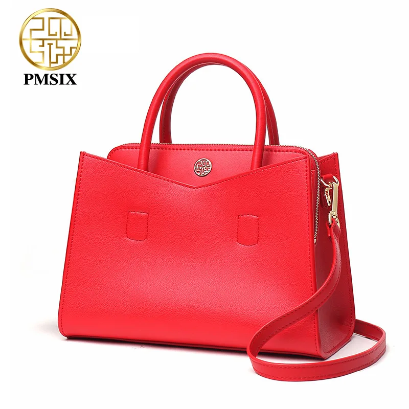 PMSIX 2020 Роскошные красные кожаные женские сумки модные через плечо брендовые