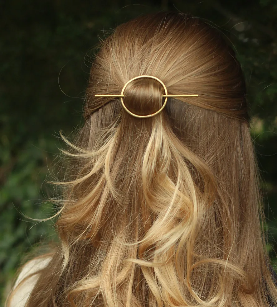 Fashion hair accessories geometric round hollow hairpin headwear circle jewelry |