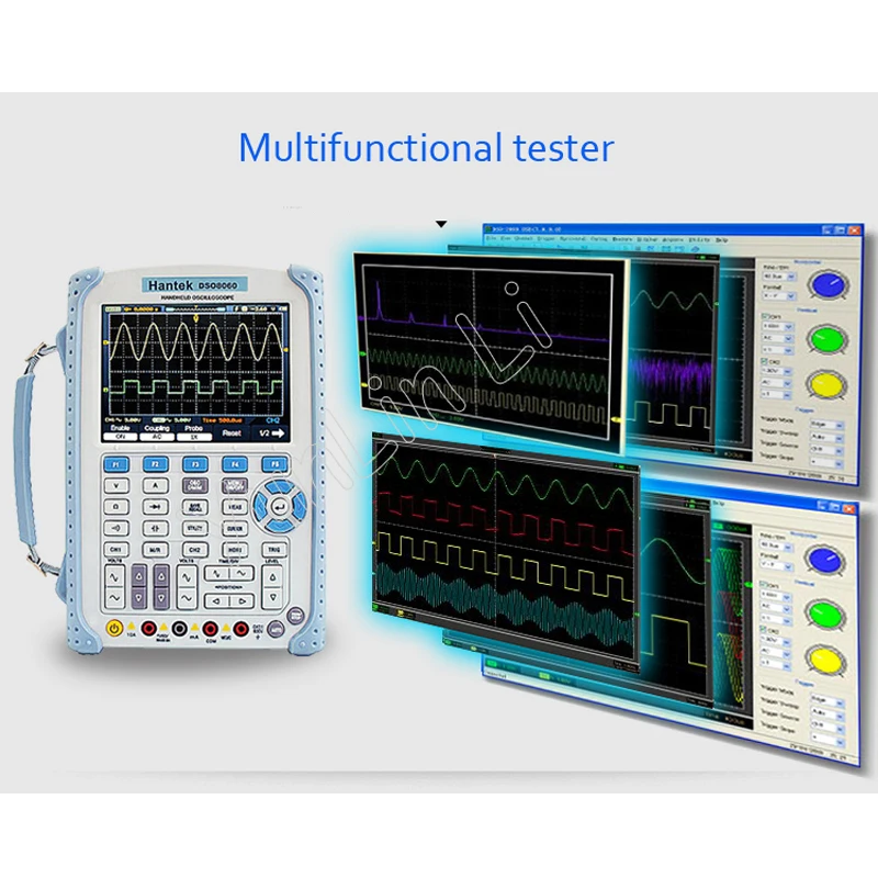 5 in 1 Digital Oscilloscope Handheld USB Signal Source Frequency Meter Spectrum Multimeter 60MHz 250MSa/s DSO8060 | Инструменты
