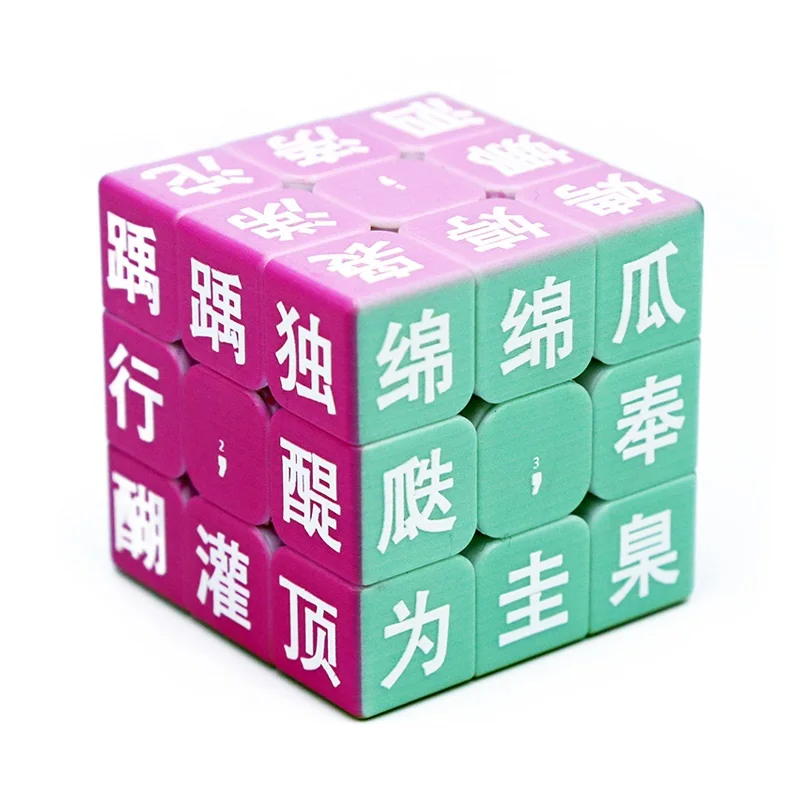 

Chinese Characters UV Relief Emboss 3x3x3 56mm Speed Magic Cube Twist Puzzle Toy 3x3 Stickerless Braille Brain Teaser 3D IQ Game