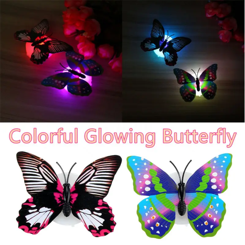 10 шт. светодиодные настенные 3d наклейки в виде бабочек|butterfly led|led decorative lightsled light |