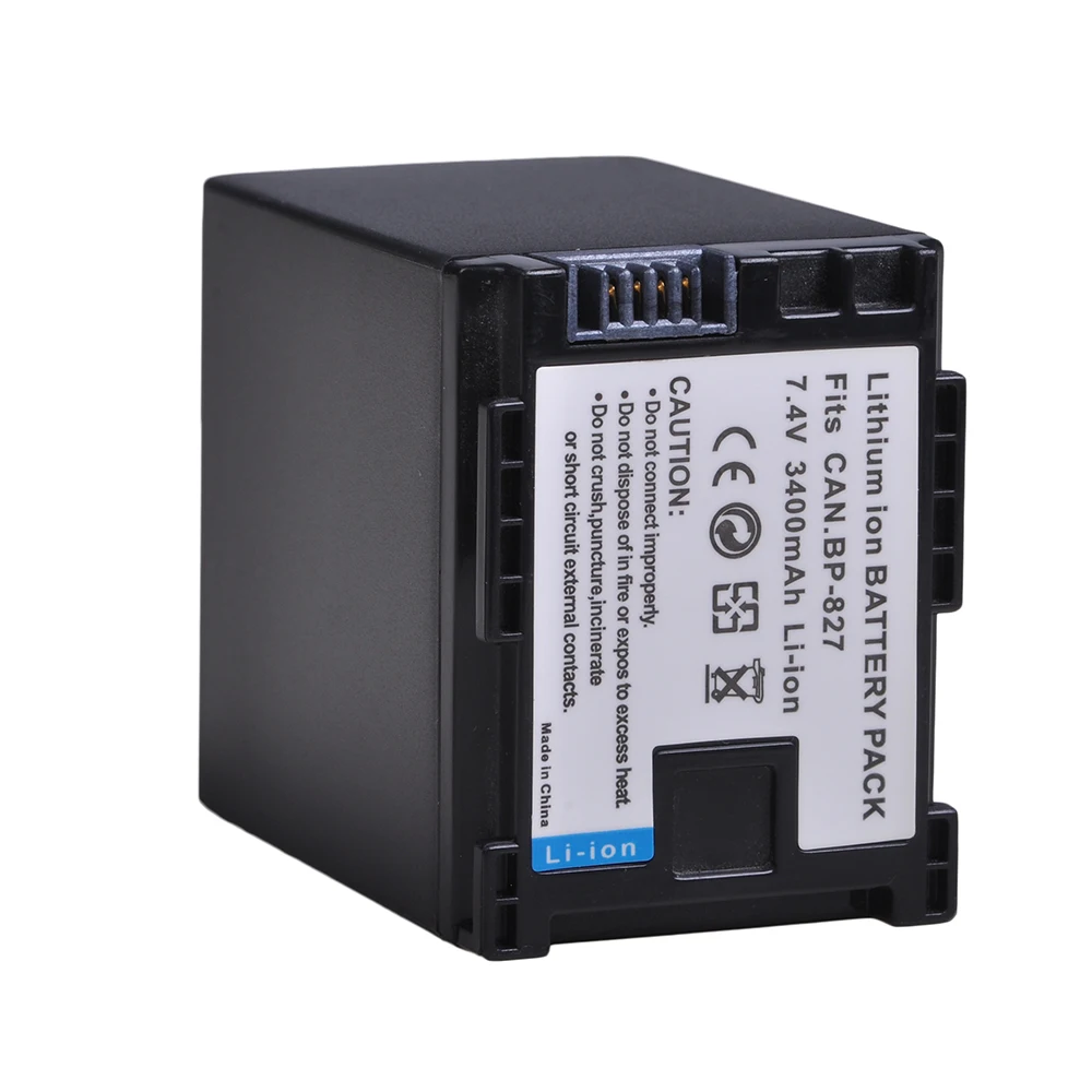 1 шт. 3400 мА/ч, BP-827 BP 827 Камера Батарея для Canon BP-819 BP-807 BP-809 HG31 XA10 HF20 HF10 HF100 HF100E HG20 HG21 HF11 HFS100