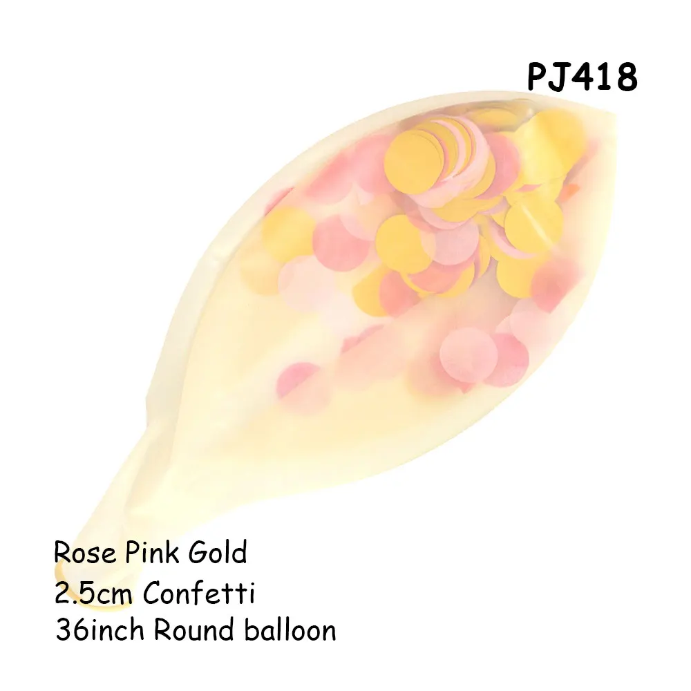 PJ418 balloons Воздушные шары воздушные шары с конфетти цвета розовое золото babyshower девушка латексный шар свадебное украшение с днем рождения вечерние баллон гелия - Цвет: PJ418 balloons