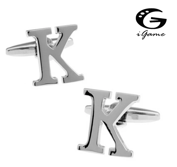 IGame буквы запонки качество латунный материал символ K дизайн Бесплатная