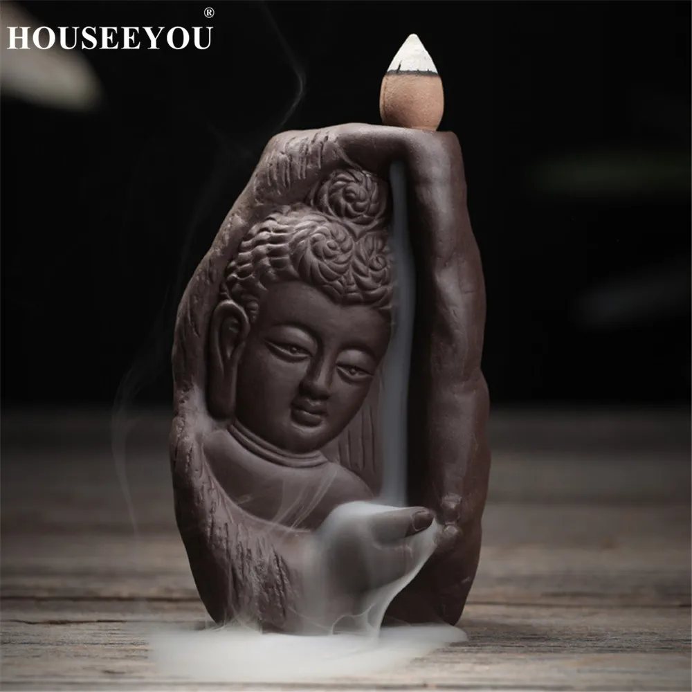 Домашний декор креативный буддизм благовония горелка с Буддой пуля черный поток