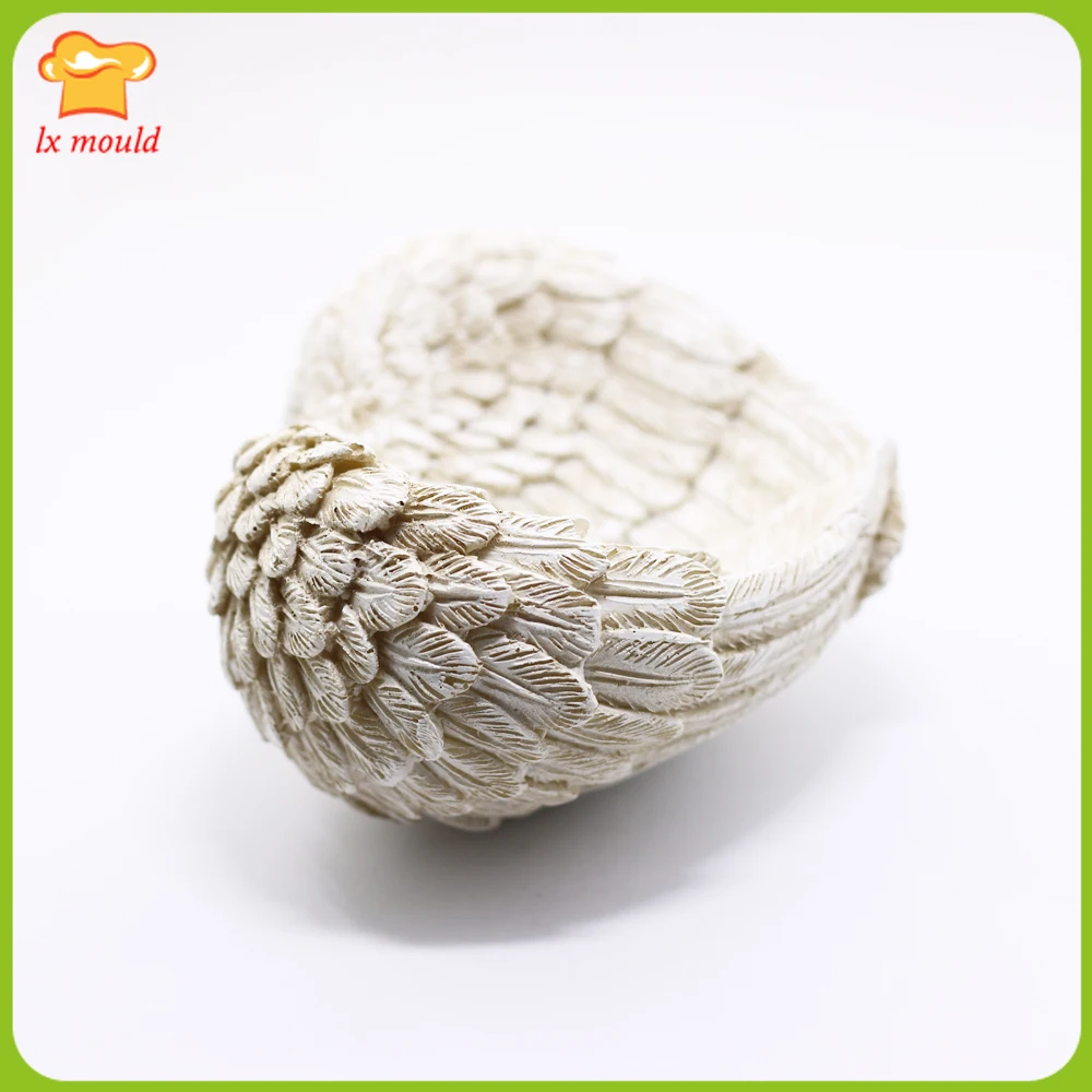 Angel Wings Silicone Mould Plaster Base Tools 3D Heart Shaped Feather Wing Soap Mold | Дом и сад
