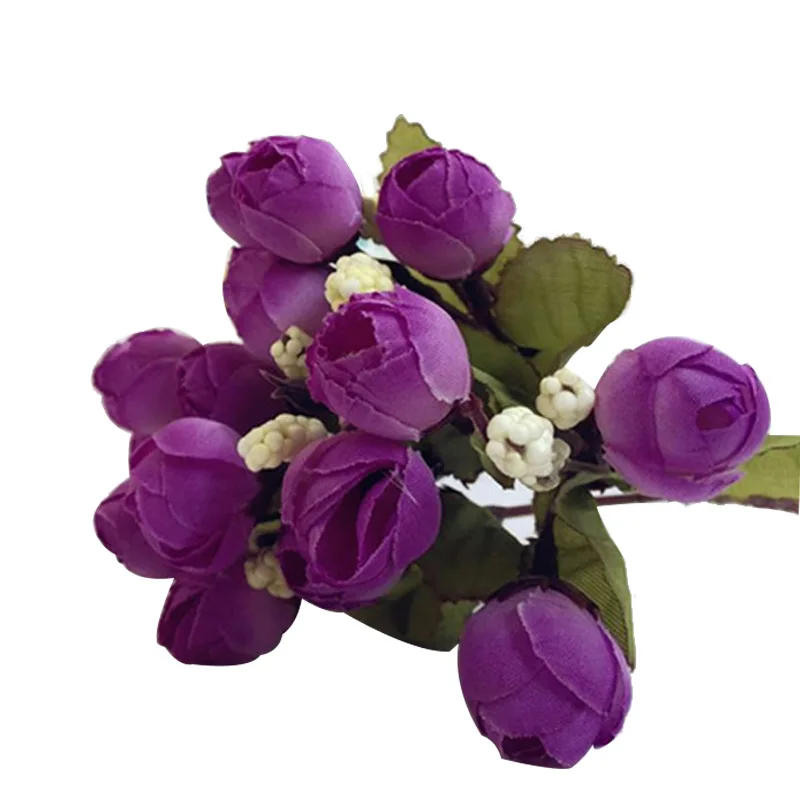 Purple Hoomall, 1 шт., розы, искусственные цветы, свадебные цветы, букет невесты из латекса, настоящая Роза, свадебный букет, домашние, вечерние, цветы - Цвет: Purple
