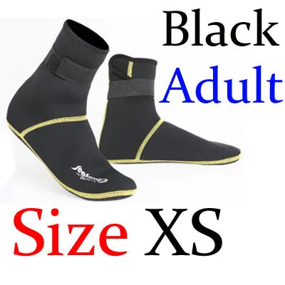 XS black 3 мм Неопреновая Обувь для подводного плавания, носки для подводного плавания, пляжные ботинки, гидрокостюм, предотвращающий появление царапин, согревающий, нескользящий, для зимнего плавания - Цвет: XS black