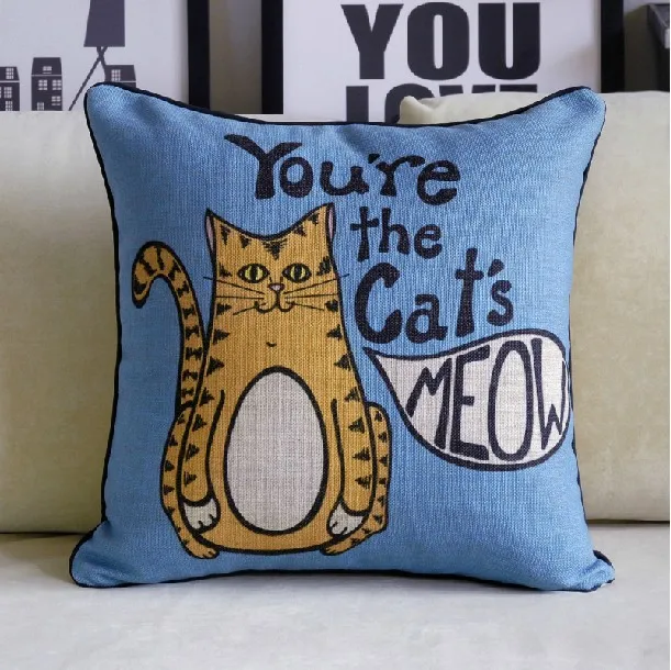 Детские милые Мультяшные подушки для кошек и собак подушка из хлопка автомобиля