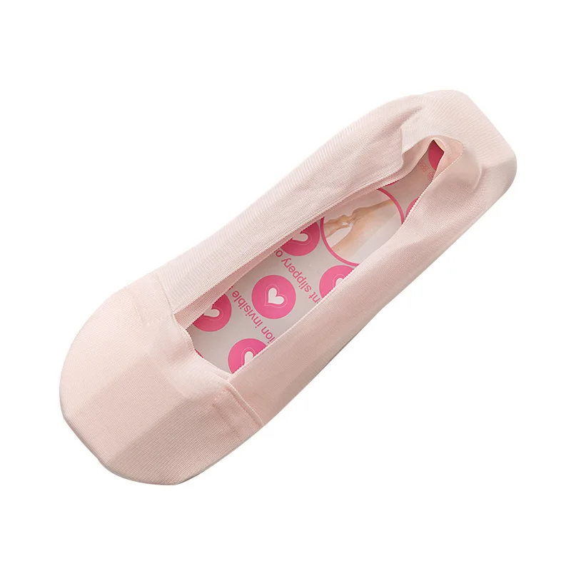 2 пары весна-лето женские шелковые носки тапочки носки-башмачки силикагель