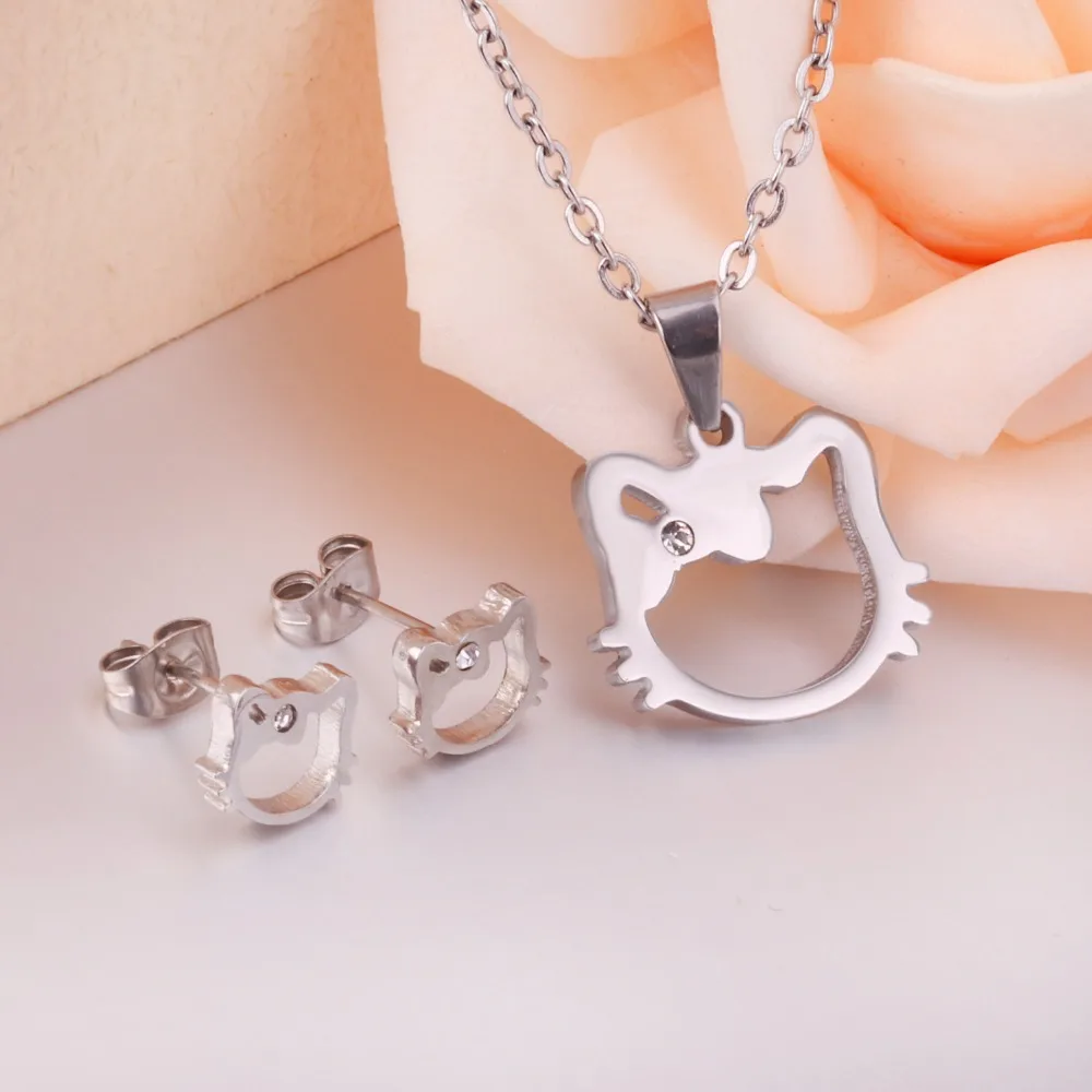 Luxukisskids 316L Нержавеющая сталь Цепочки и ожерелья серьги ювелирные наборы