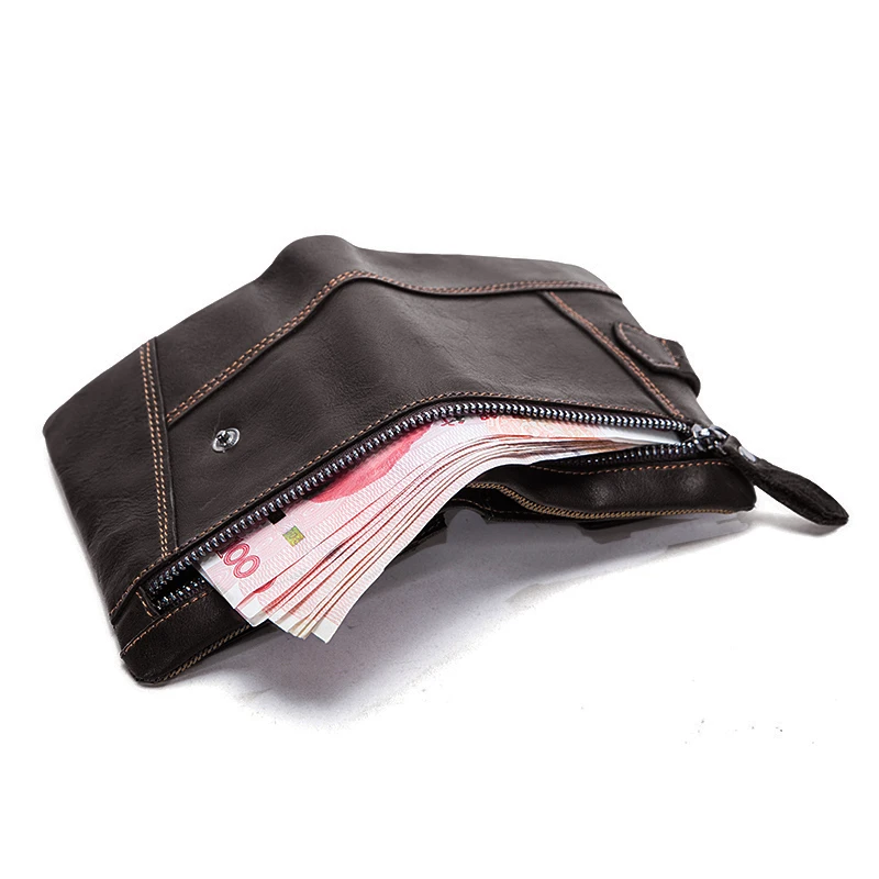 WESTAL мужской кожаный кошелек клатч короткая сумка для денег мужчин на молнии из