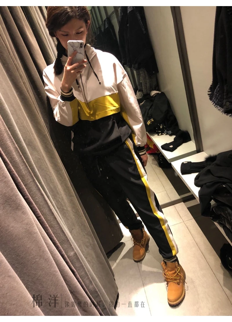 Женский комплект весна-осень 2019 повседневный модный костюм цветная