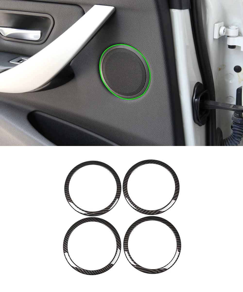 Углеродное волокно Стиль ABS двери автомобиля громкоговорители кольцо отделкой 4