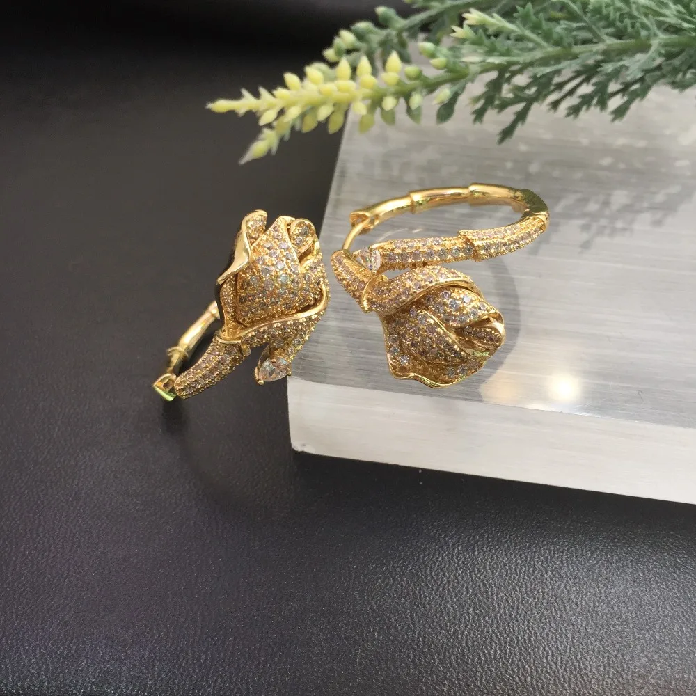 Lanyika модные ювелирные изделия удачно преувеличенный великолепный пальмовый лист микро покрытием вечерние романтичные серьги банкет лучший подарок на каждый день