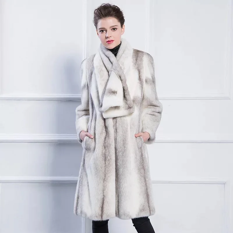 2021 брендовая роскошная женская куртка из натурального меха норки длинный стиль с