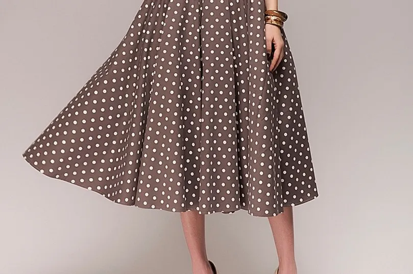 

plus size fashion style vintage a-line sleeveless woman dresses spring summer classical Polka Dot elegant o-neck female dresses