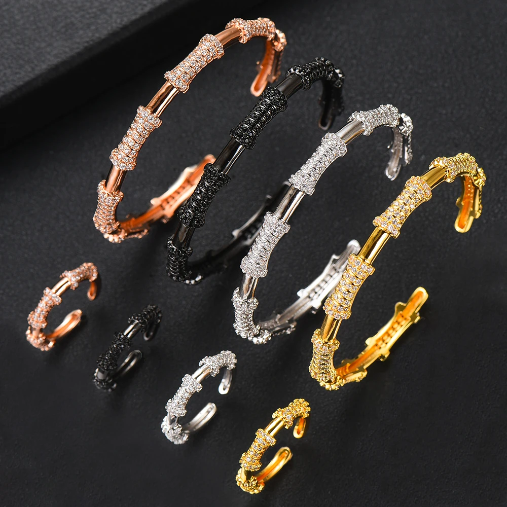 Женский комплект из браслета и кольца с фианитом|Ювелирные наборы| |