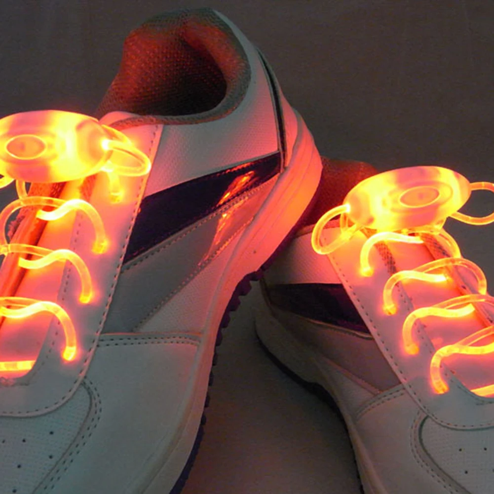 Hot LED Flash Luminous Shoelace Light Up Glow Round Strap Shoe Laces Party Decor Shoestrings Lazy No Tie Shoeslace 11 Colors