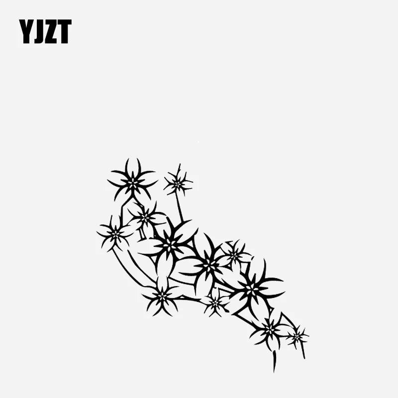 

YJZT 16 см * 16,1 см Автомобильная Наклейка виниловая наклейка креативное украшение с цветком сливы черный/серебряный цвет