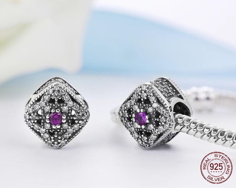 Бусины из стерлингового серебра 925 сказка сокровища Кристалл бусины для