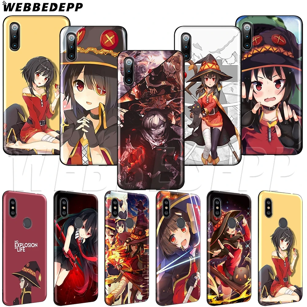 WEBBEDEPP аниме KonoSuba Megumin Мягкий ТПУ чехол для Xiaomi Redmi Mi Note 8t 10 MAX A1 A2 5X 6X 3 6 8 9 SE F1 Lite |