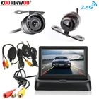 Автомобильная парковочная система Koorinwoo, 4,3 дюйма, монитор заднего вида + камера заднего вида с 10 инфракрасными датчиками, багажник автомобиля
