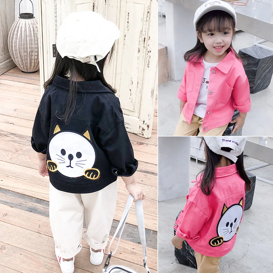 Детская куртка с мультяшным рисунком хлопковая для мальчиков и девочек на весну