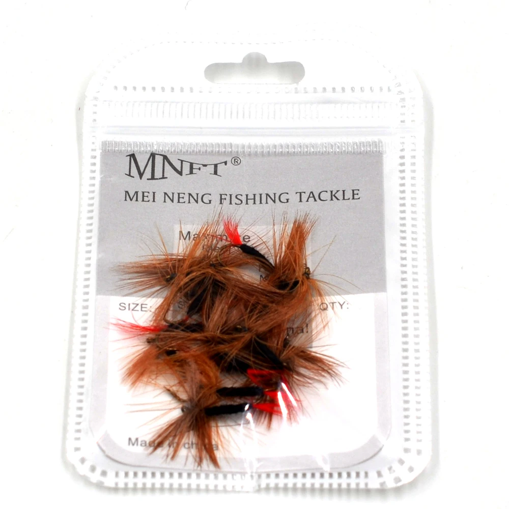 

MNFT 10PCS Brown Beard Black Body Nymph Fly Fishing Trout Fishing Lures