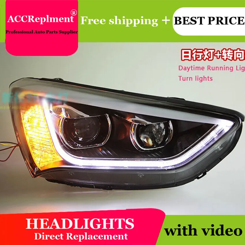 AUTO.PRO 2013 2014 для Hyundai IX45 фары светодиодный Противотуманные bi xenon lens led bar Santafe DRL