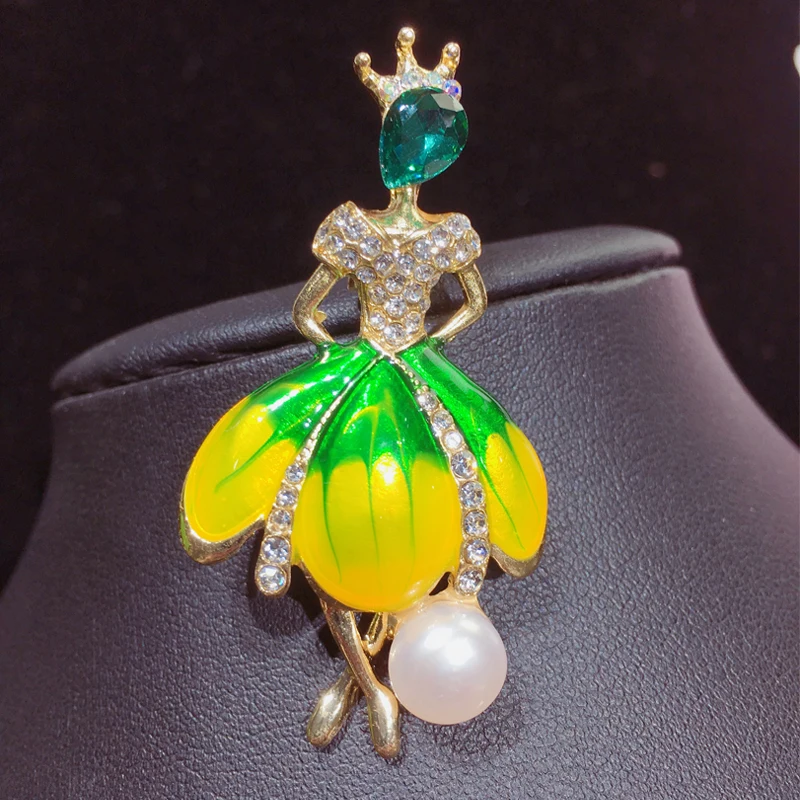 Женская жемчужная брошка ZHBORUINI для танцев натуральный пресноводного жемчуга