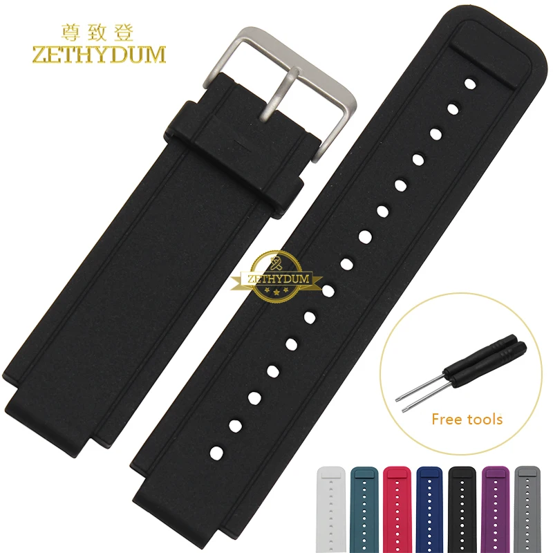 Силиконовый ремешок для часов резиновый браслет Смарт часы Garmin 24*15 мм выпуклый