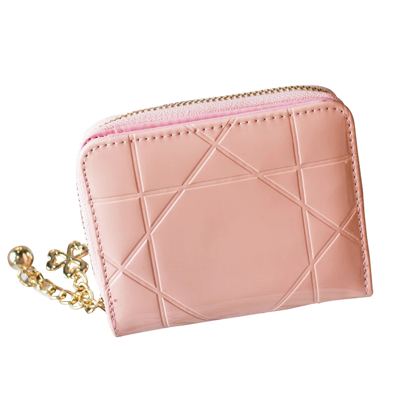 Pink L Новинка, женские кожаные кошельки, Женский кошелек на молнии, Женский кошелек с карманом, женский короткий дизайнерский клатч, держатель для монет и карт, Carteras Bolsas - Цвет: Pink L