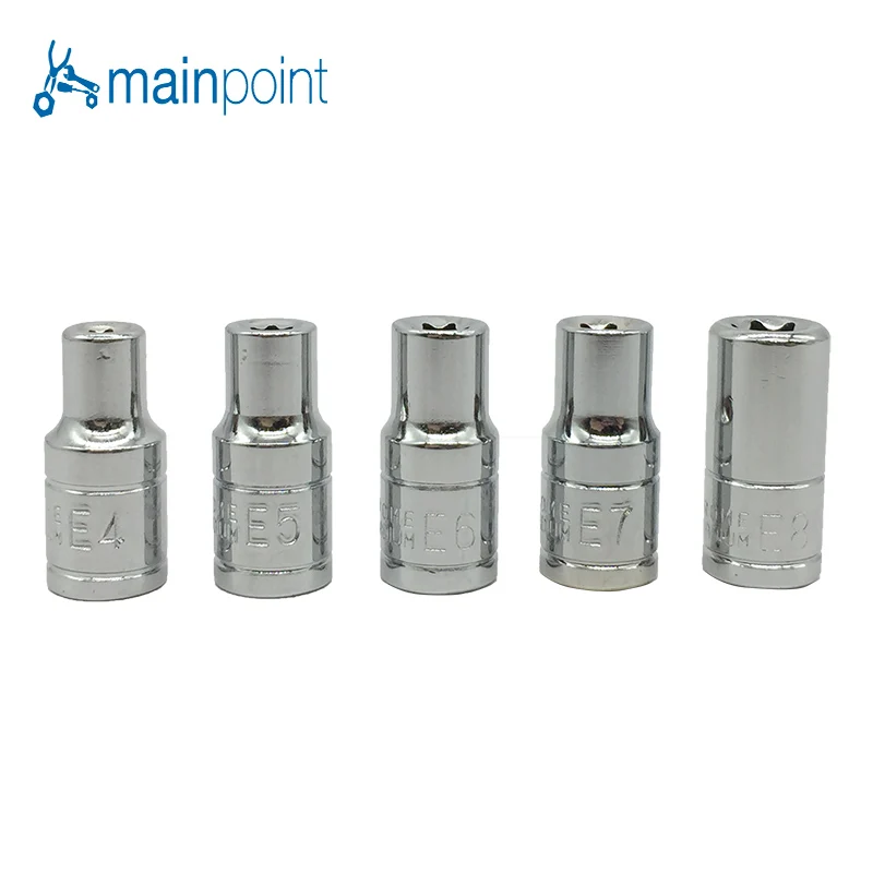 Mainpoint Высокое качество E Socket розетки 5 шт. 1/4 дюйма (6 3 мм) звезда Bit Female Set E4 E5 E6 E7 E8|1/4