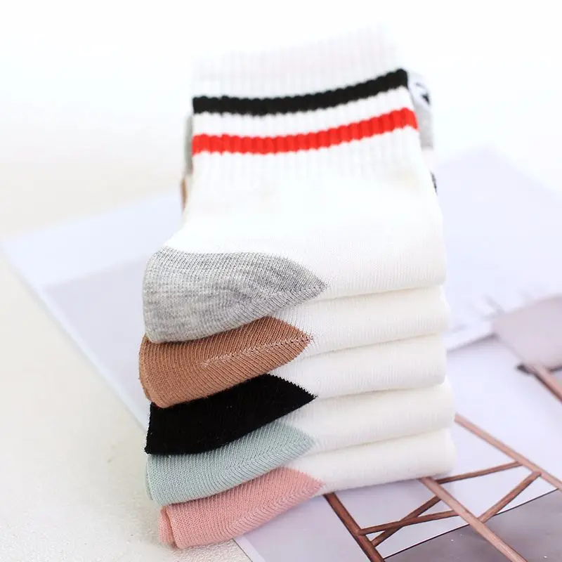 Women Short Socks Winter Cotton Cute Candy Colors Striped Cartoon Ladies Sock 2018 N | Женская одежда