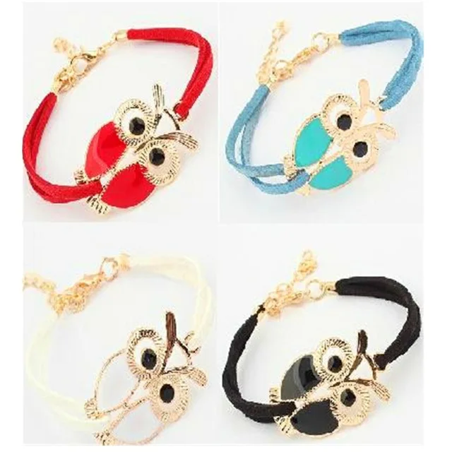Новое изящное ювелирное изделие браслеты в виде совы красочные украшения