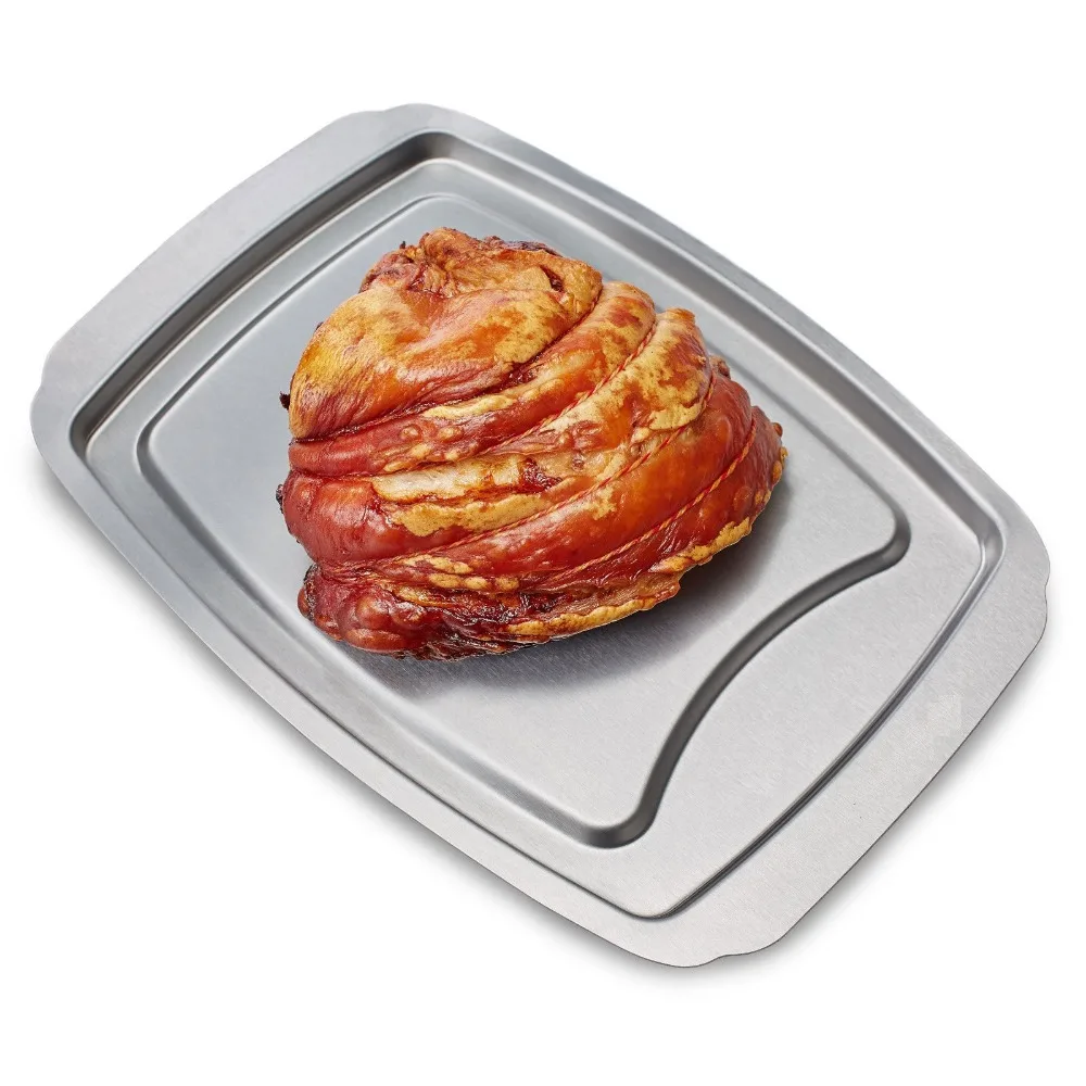 Поднос из нержавеющей стали для резьбы по жареному мясу и птице 14 дюймов * 10 1