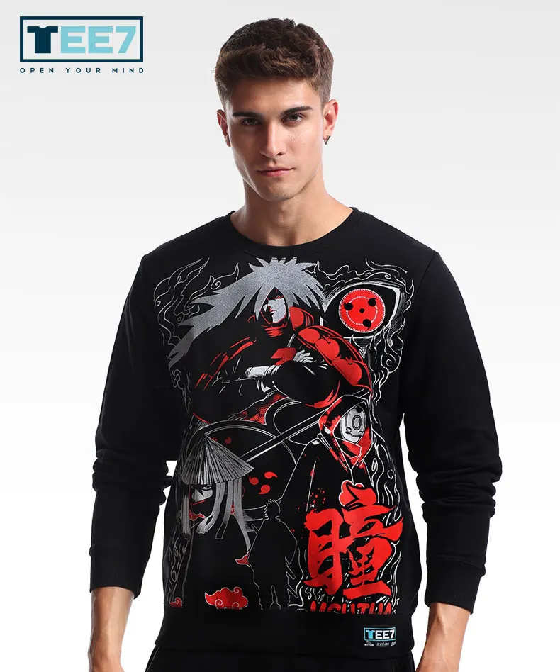 Толстовка с капюшоном TEE7 Naruto 100% хлопок высокое качество толстовка длинными