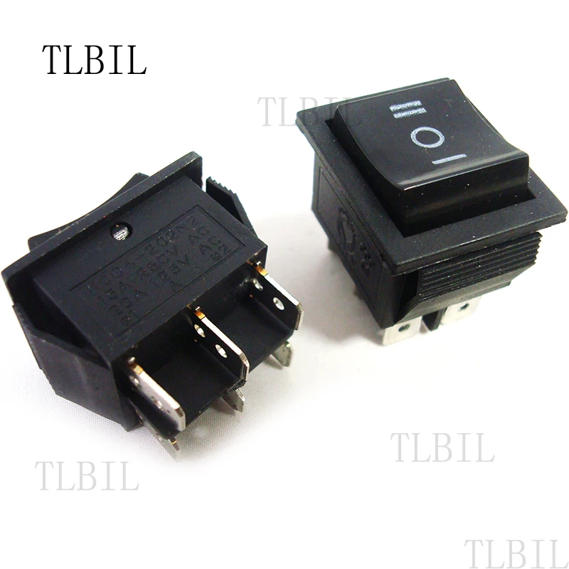 1 шт., клавишный выключатель питания, 3 положения, 6 контактов, кнопка фиксации с ламсветильник KCD4 16 А, 250 В переменного тока/20 А, 125 В переменного тока, ВКЛ./ВЫКЛ.