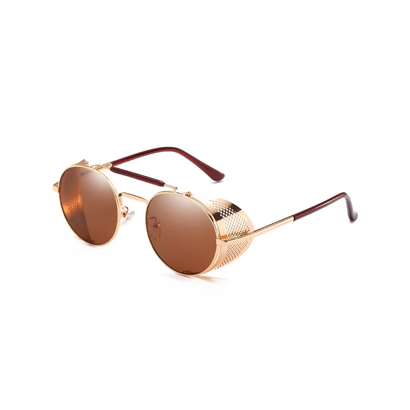 

2018 Steampunk Sunglasses New Small Oval Fashion Female Men Vintage Designer Ladies Retro Round Sun Glasses for Women JY66247